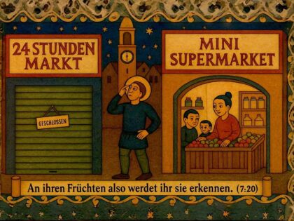 Zwischen zwei Kiosken